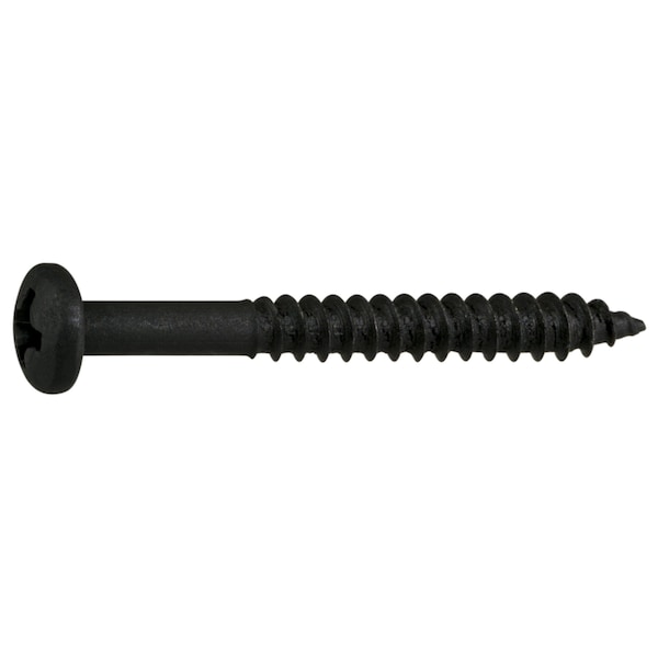 Buildright Wood Screw, #6, 1-1/4 in, Black Phosphate Steel Pan Head Phillips Drive, 100 PK 07951 - main